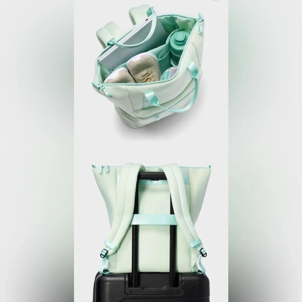 Faux Neoprene Backpack Mint Green